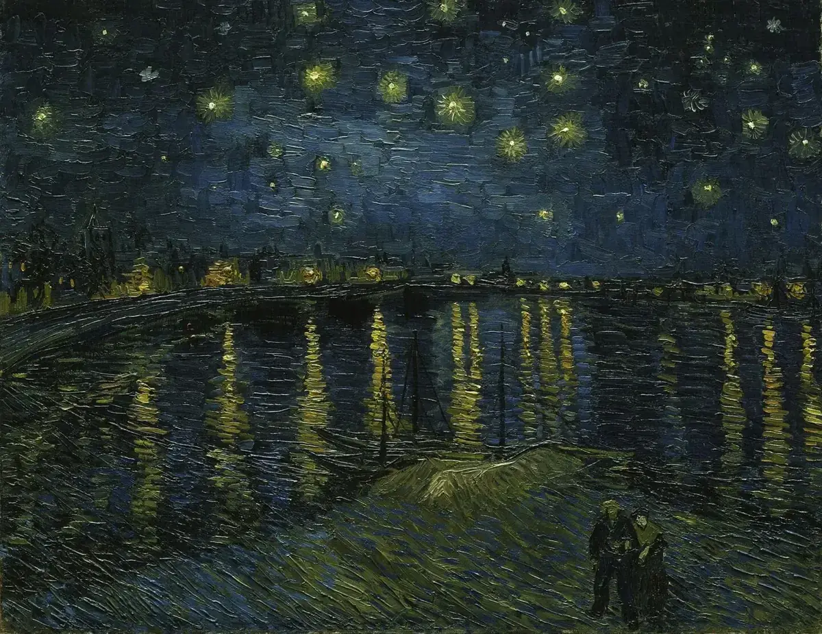 Noite Estrelada sobre o Ródano — Van Gogh, 1888